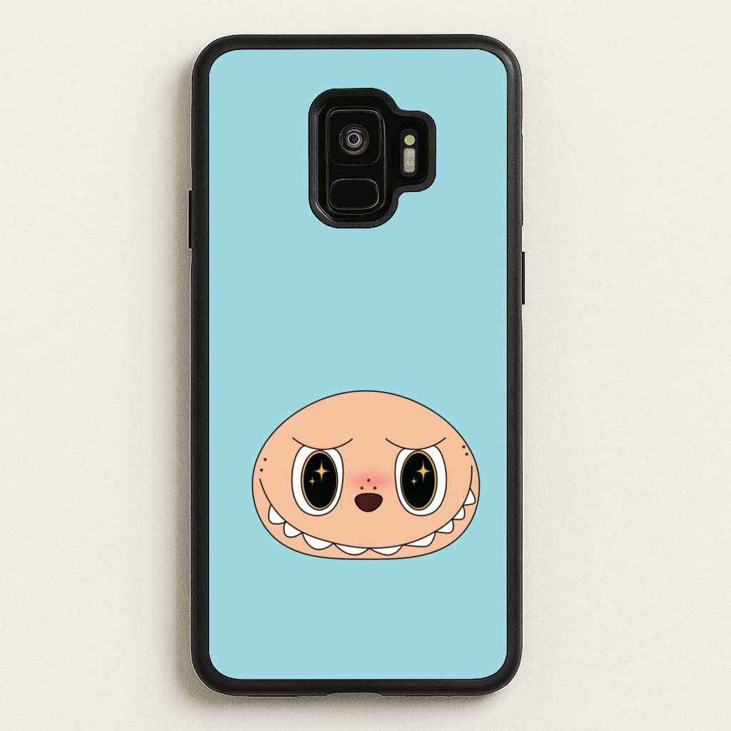 Cute Blue Monster Face  - Plushy Phone Case for Galaxy S9