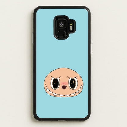 Cute Blue Monster Face  - Plushy Phone Case for Galaxy S9