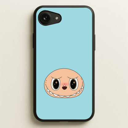 Cute Blue Monster Face  - Plushy Phone Case for iPhone 16e