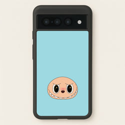 Cute Blue Monster Face  - Plushy Phone Case for Google Pixel 7 Pro