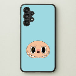 Cute Blue Monster Face  - Plushy Phone Case for Galaxy A13