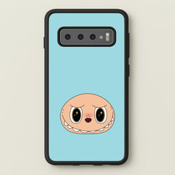 Cute Blue Monster Face  - Plushy Phone Case for Galaxy S10 Plus