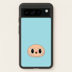 Cute Blue Monster Face  - Plushy Phone Case for Google Pixel 8 Pro