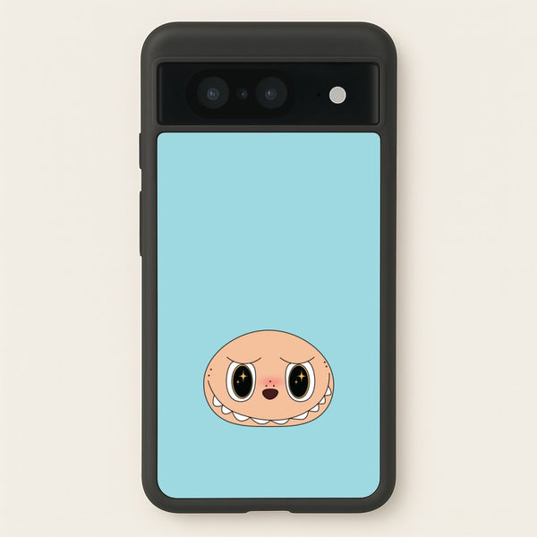 Cute Blue Monster Face  - Plushy Phone Case for Google Pixel 8