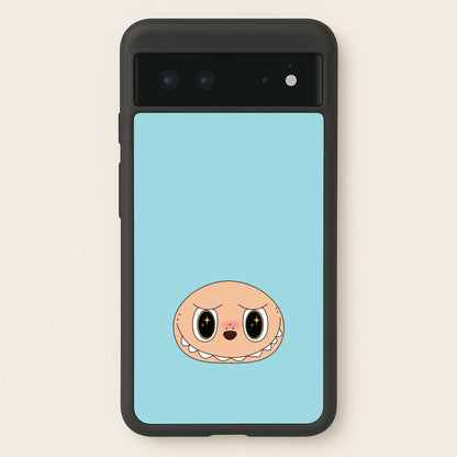 Cute Blue Monster Face  - Plushy Phone Case for Google Pixel 6