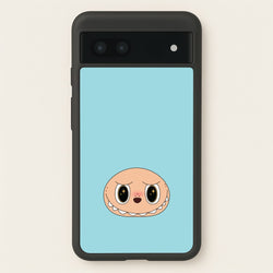 Cute Blue Monster Face  - Plushy Phone Case for Google Pixel 6a