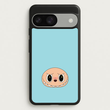 Cute Blue Monster Face  - Plushy Phone Case for Google Pixel 9 / 9 Pro