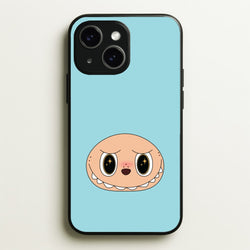 Cute Blue Monster Face  - Plushy Phone Case for iPhone 14 Plus