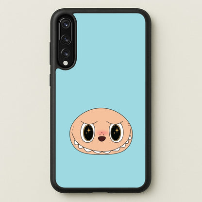 Cute Blue Monster Face  - Plushy Phone Case for Huawei P20 Pro