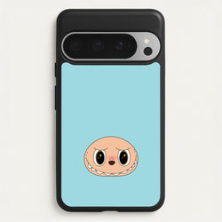Cute Blue Monster Face  - Plushy Phone Case for Google Pixel 9 Pro XL