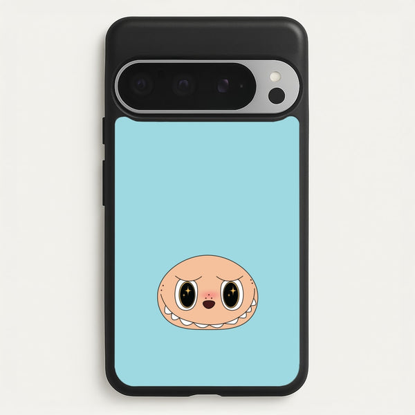 Cute Blue Monster Face  - Plushy Phone Case for Google Pixel 9 Pro XL