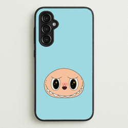 Cute Blue Monster Face  - Plushy Phone Case for Galaxy A14