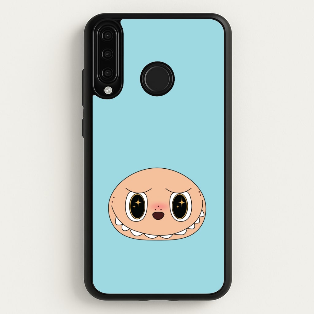 Cute Blue Monster Face  - Plushy Phone Case for Huawei P30 Lite