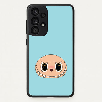 Cute Blue Monster Face  - Plushy Phone Case for Galaxy A53
