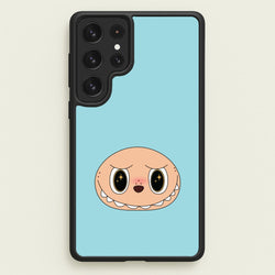 Cute Blue Monster Face  - Plushy Phone Case for Galaxy S23 Ultra