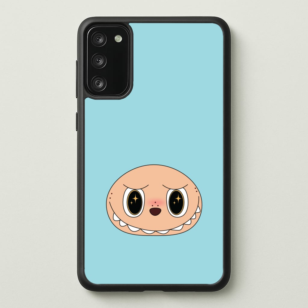 Cute Blue Monster Face  - Plushy Phone Case for Galaxy A41
