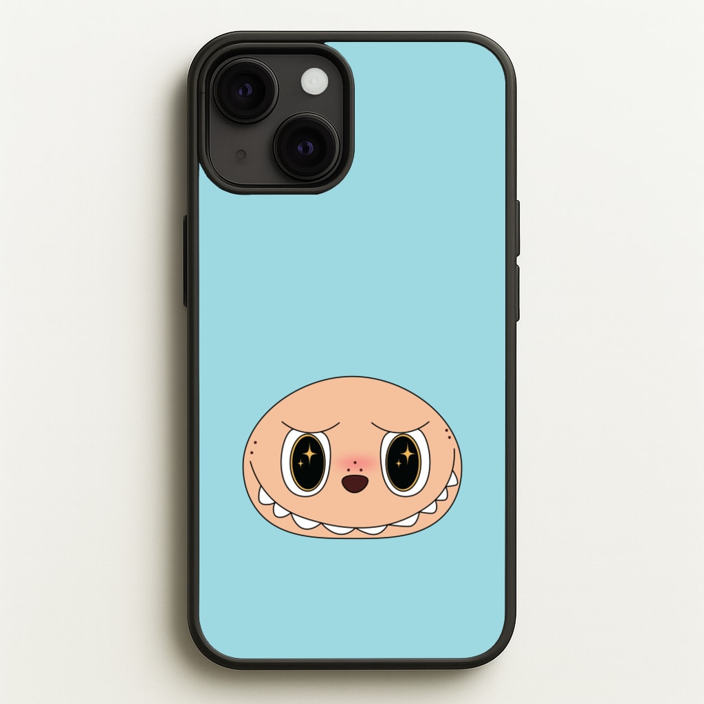 Cute Blue Monster Face  - Plushy Phone Case for iPhone 13