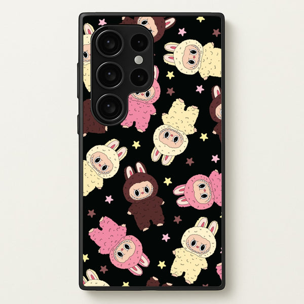 Cute Monsters And Stars Pattern  - Plushy Phone Case for Galaxy S24 Ultra