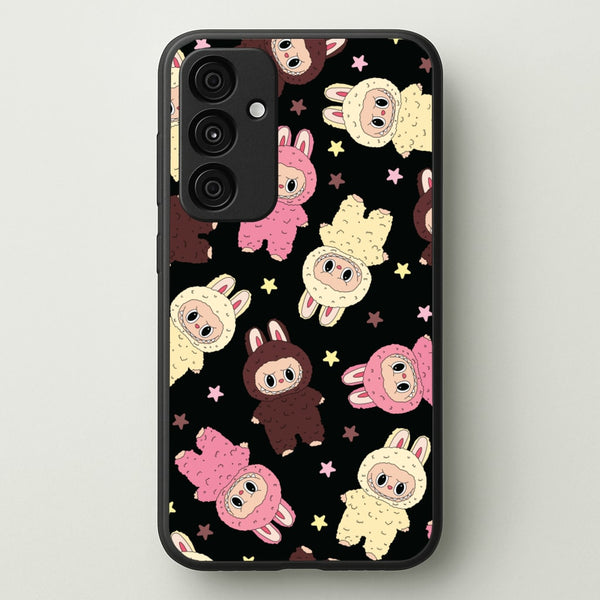 Cute Monsters And Stars Pattern  - Plushy Phone Case for Galaxy A55