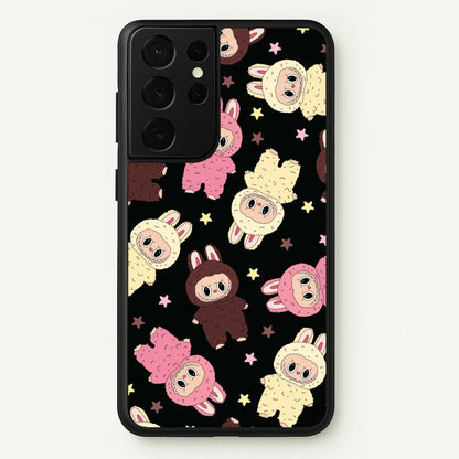 Cute Monsters And Stars Pattern  - Plushy Phone Case for Galaxy S21 Ultra