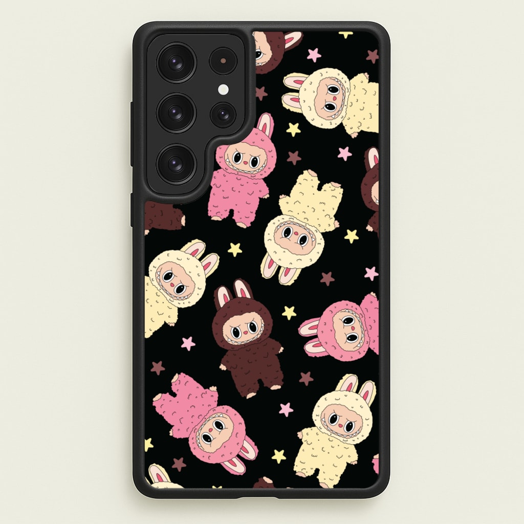 Cute Monsters And Stars Pattern  - Plushy Phone Case for Galaxy S23 Ultra