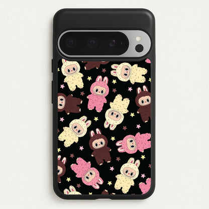 Cute Monsters And Stars Pattern  - Plushy Phone Case for Google Pixel 9 Pro XL