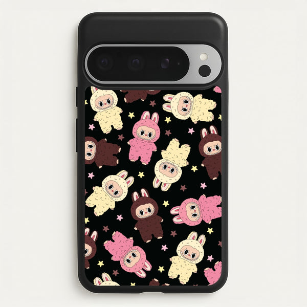 Cute Monsters And Stars Pattern  - Plushy Phone Case for Google Pixel 9 Pro XL