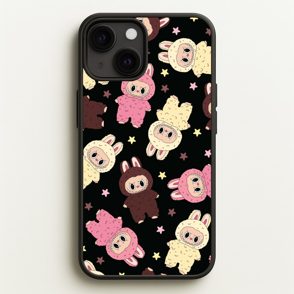 Cute Monsters And Stars Pattern  - Plushy Phone Case for iPhone 13