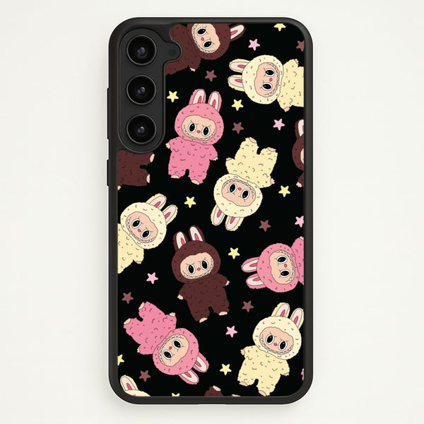 Cute Monsters And Stars Pattern  - Plushy Phone Case for Galaxy S23