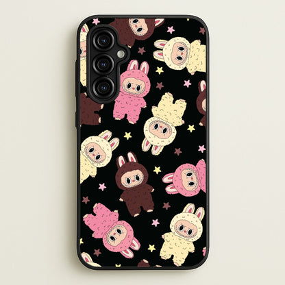 Cute Monsters And Stars Pattern  - Plushy Phone Case for Galaxy A54