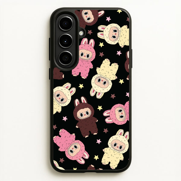 Cute Monsters And Stars Pattern  - Plushy Phone Case for Galaxy A56