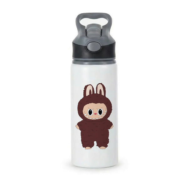 Cute Brown Monster Active Water Bottle - Black