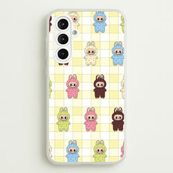 Cute Colourful Monsters Checkered Pattern  - Plushy Phone Case for Galaxy A16