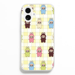 Cute Colourful Monsters Checkered Pattern Phone Case