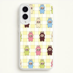 Cute Colourful Monsters Checkered Pattern  - Plushy Phone Case for Galaxy S25 Edge