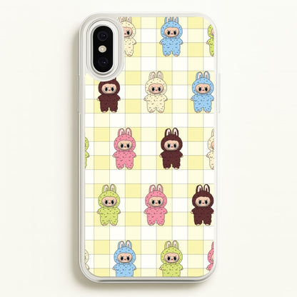 Cute Colourful Monsters Checkered Pattern  - Plushy Phone Case for iPhone XS Max