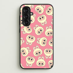 Cute Cream Monster Face Pattern  - Plushy Phone Case for Galaxy A16