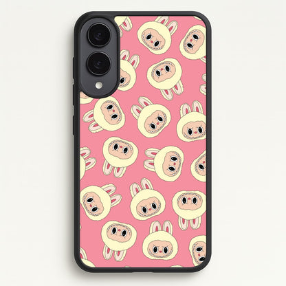 Cute Cream Monster Face Pattern  - Plushy Phone Case for Galaxy S25 Edge