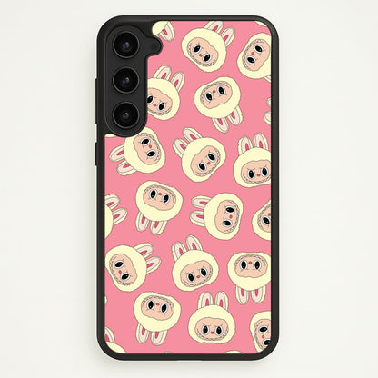Cute Cream Monster Face Pattern  - Plushy Phone Case for Galaxy S23 Plus