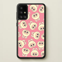 Cute Cream Monster Face Pattern  - Plushy Phone Case for Galaxy A71