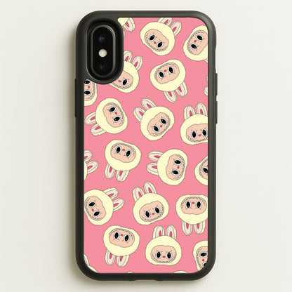 Cute Cream Monster Face Pattern  - Plushy Phone Case for iPhone X / XS