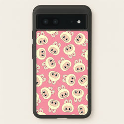 Cute Cream Monster Face Pattern  - Plushy Phone Case for Google Pixel 7