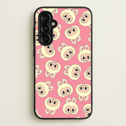 Cute Cream Monster Face Pattern  - Plushy Phone Case for Galaxy A54