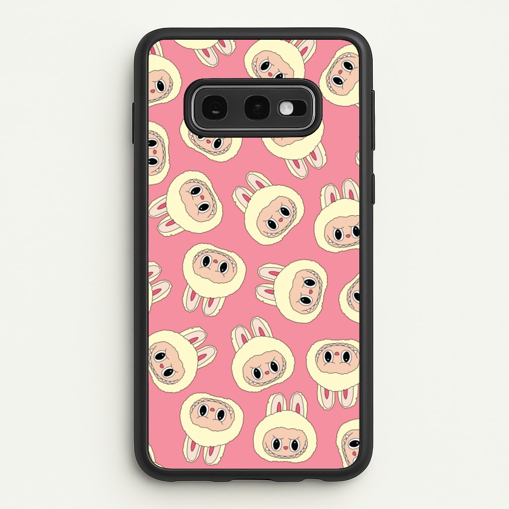 Cute Cream Monster Face Pattern  - Plushy Phone Case for Galaxy S10e