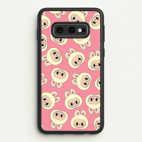 Cute Cream Monster Face Pattern  - Plushy Phone Case for Galaxy S10e
