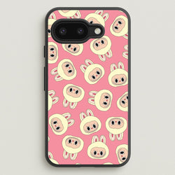 Cute Cream Monster Face Pattern  - Plushy Phone Case for Google Pixel 9a