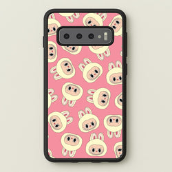 Cute Cream Monster Face Pattern  - Plushy Phone Case for Galaxy S10