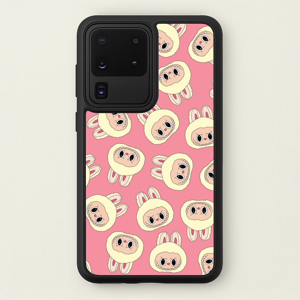 Cute Cream Monster Face Pattern  - Plushy Phone Case for Galaxy S20 Ultra