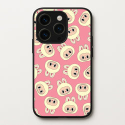 Cute Cream Monster Face Pattern  - Plushy Phone Case for iPhone 14 Pro