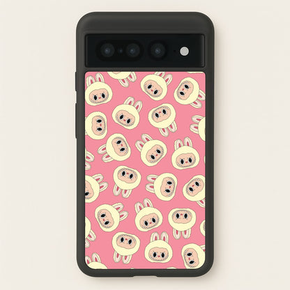 Cute Cream Monster Face Pattern  - Plushy Phone Case for Google Pixel 7 Pro